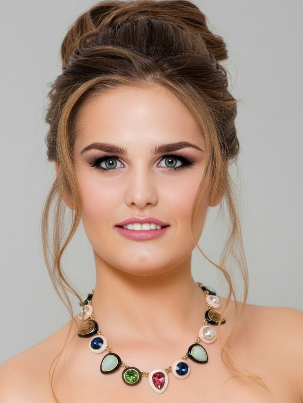 💛▪️Camila Coelho▪️ Beautiful Gold Tone Multicolor Gem and Pearl Necklace